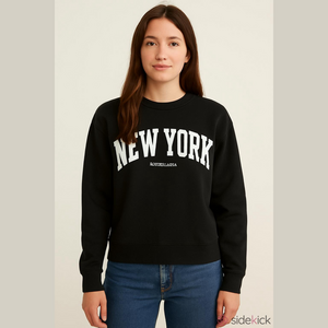 Scotch & Soda Black New York Crewneck Sweatshirt